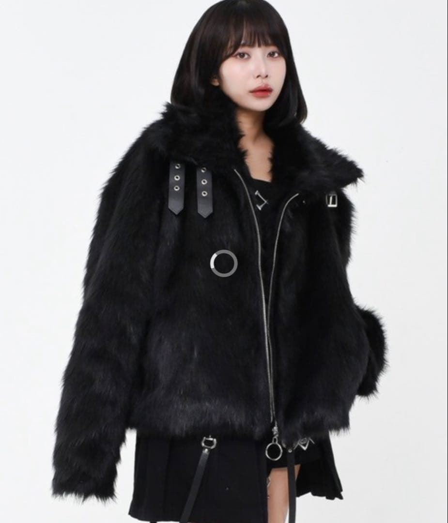 REFLEM ベルト付きクロップファージャケット　レフレム　地雷　サブカル REFLEM ベルト付きクロップファージャケット レフレム 地雷 サブカル