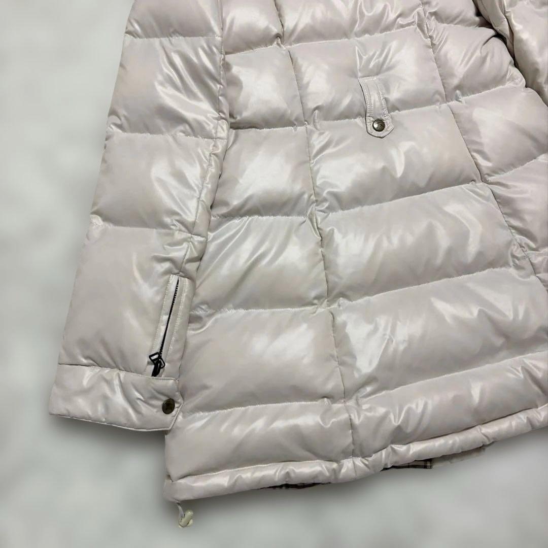 バーバリーブルーレーベル ダウンコート M ノバチェック ホワイト