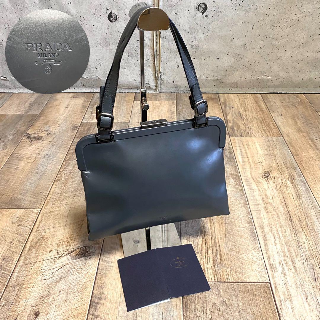 PRADA プラダ ロゴ スポーツ ミニトートバッグ ハンドバッグ ダークグレー