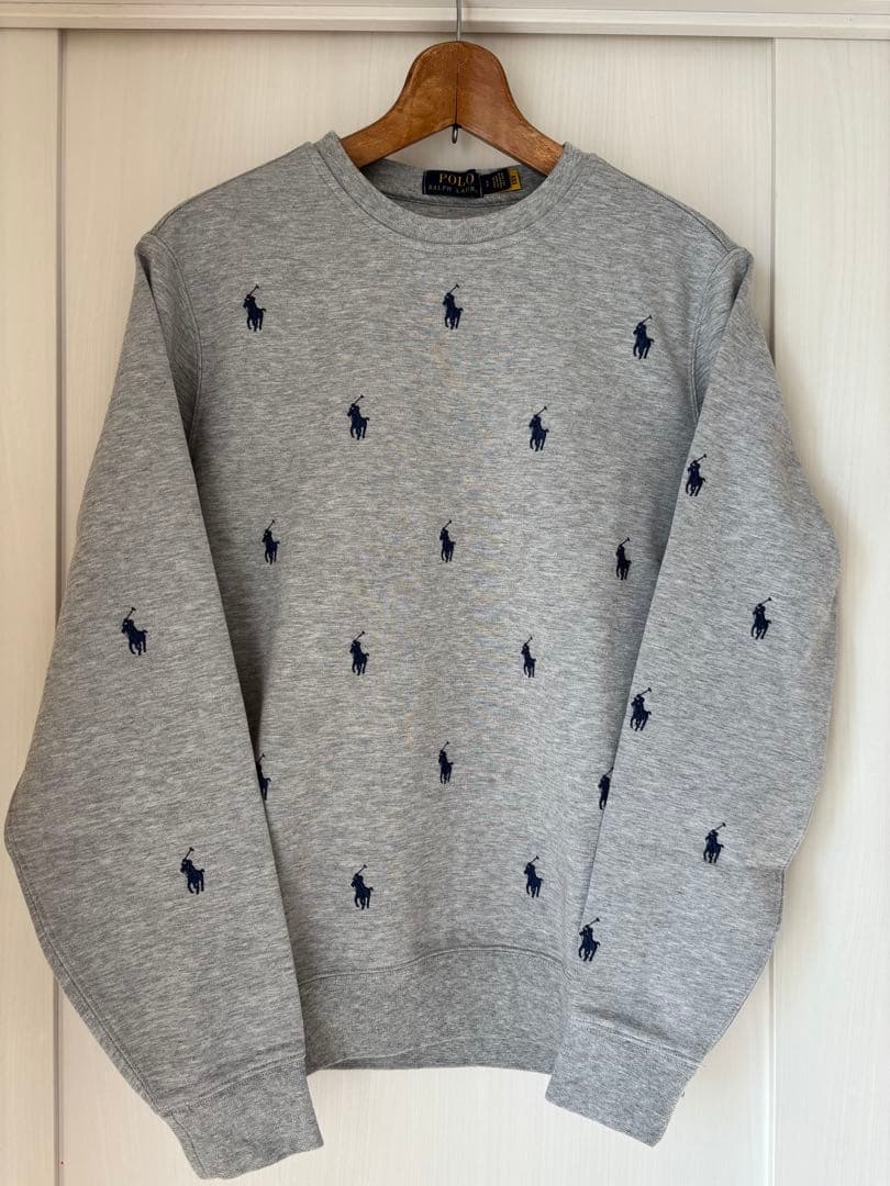 ポロラルフローレン 刺繍ポニー総柄スウェットトレーナー メンズSP