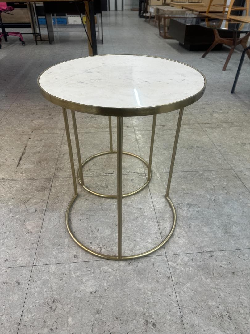 ZARA HOME ネストテーブル 大理石 ゴールド - メルカリ