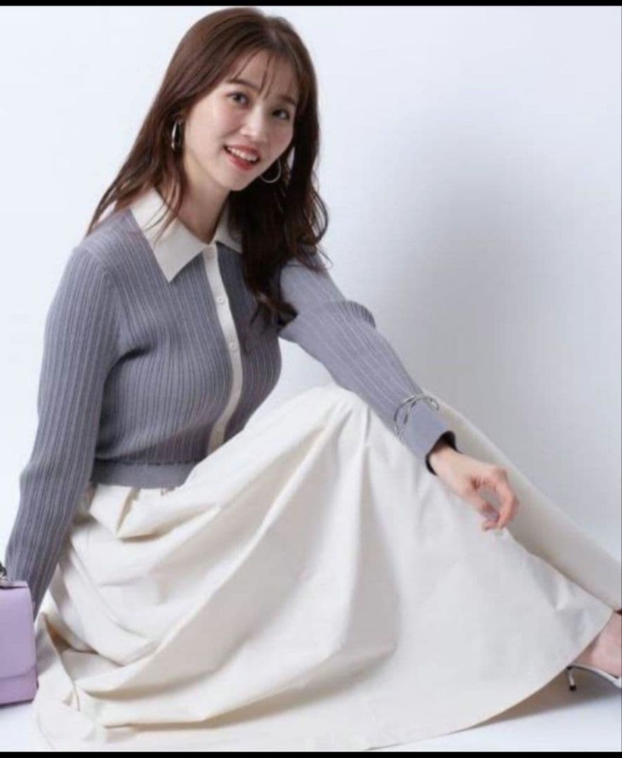 JUSGLITTY 襟ニットドッキングワンピース JUSGLITTY（ジャスグリッティー）の「衿ニットドッキングワンピース