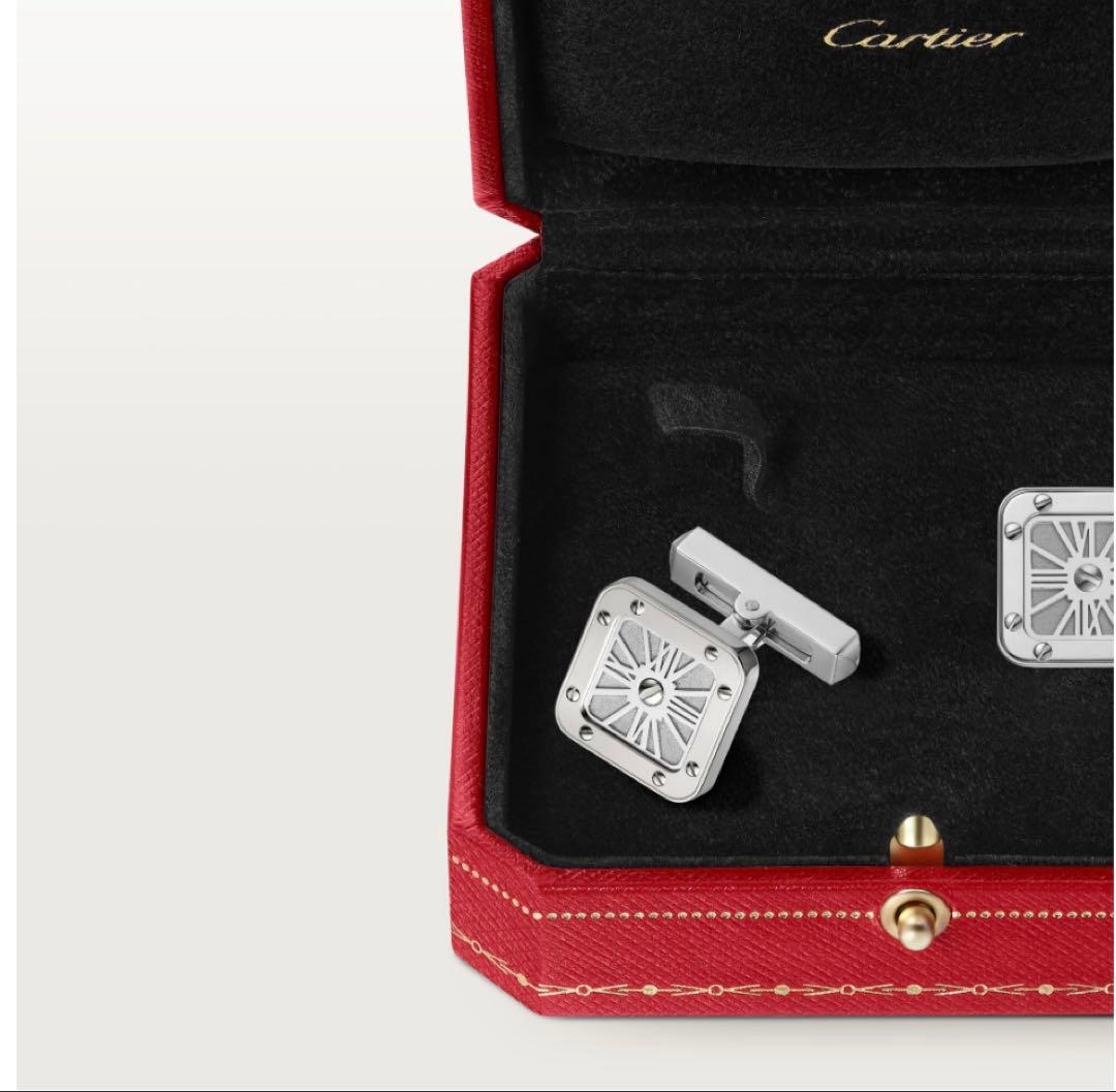 【超美品】Santos de Cartier カフスリンスクス(保証書あり Santos de Cartier cufflinks, pen and wallet set