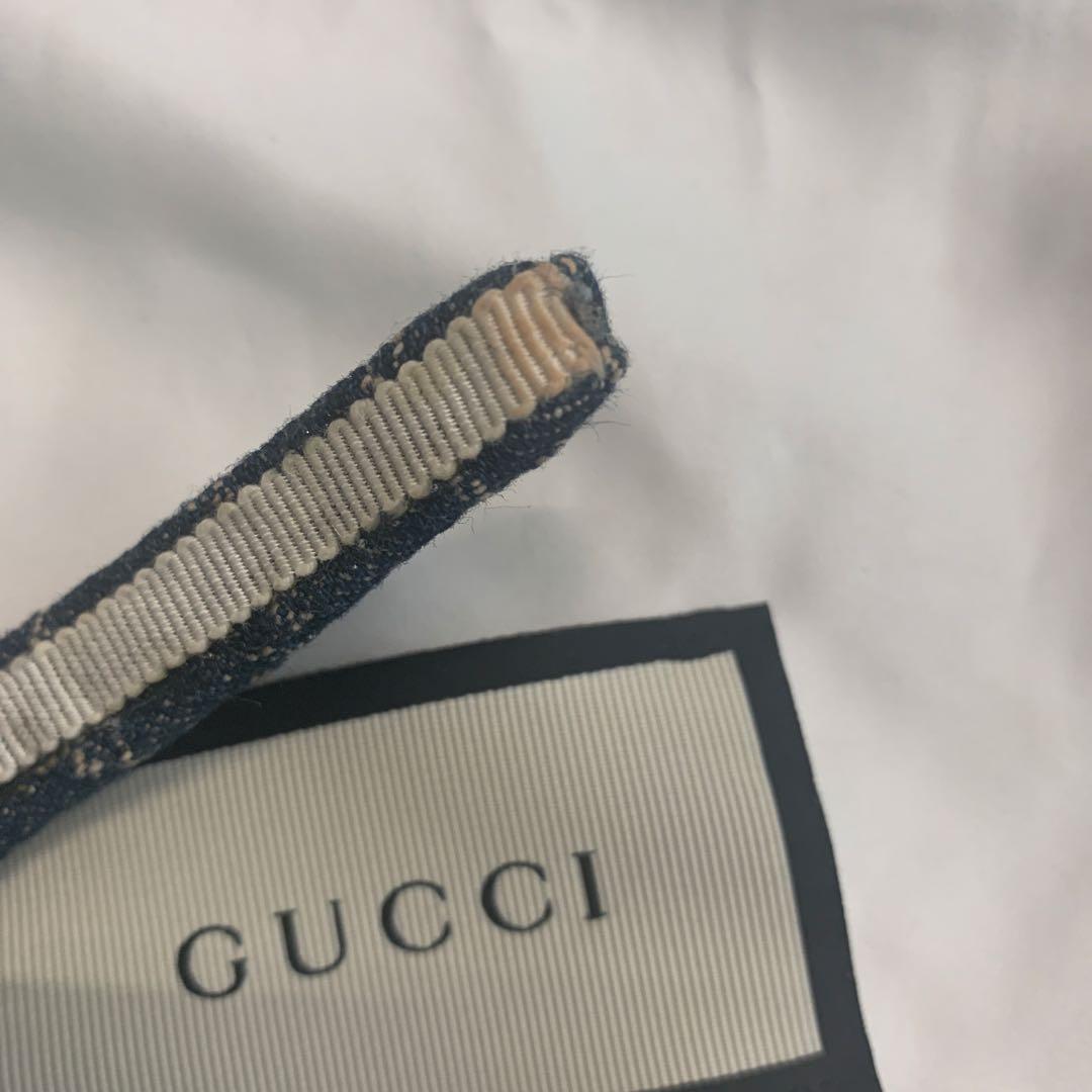GUCCI ダークブルー ヘアバンド 保存袋付き