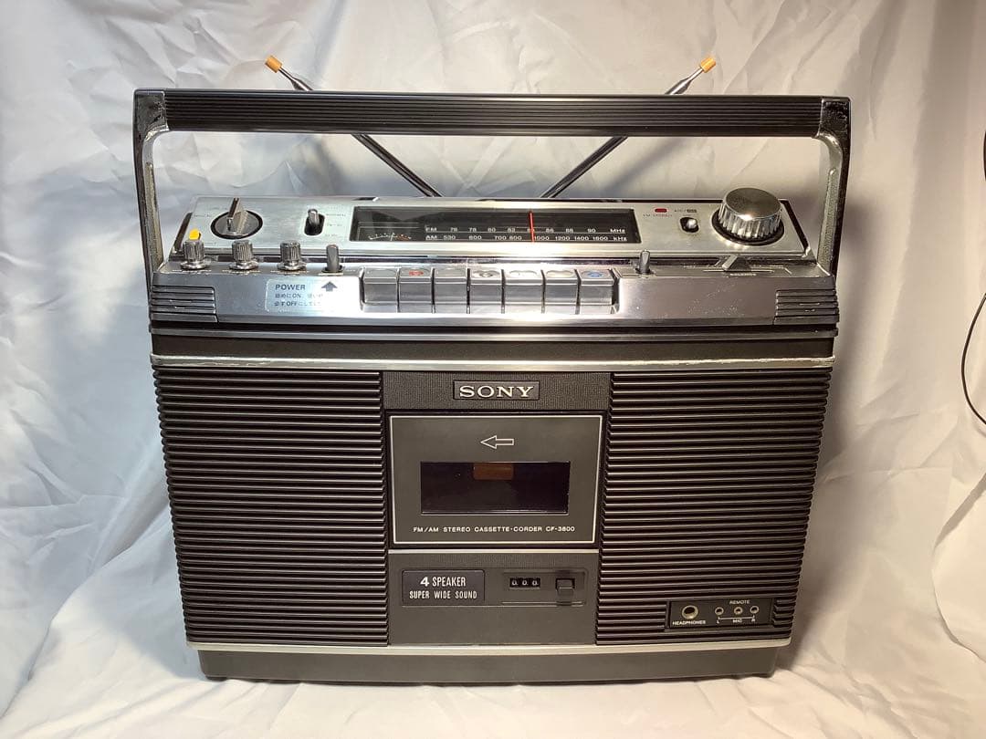 【ジャンク】SONY ラジカセ　CF-3800 ソニー CF-3800 – 4スピーカー搭載の高級ステレオラジカセ | 【昭和