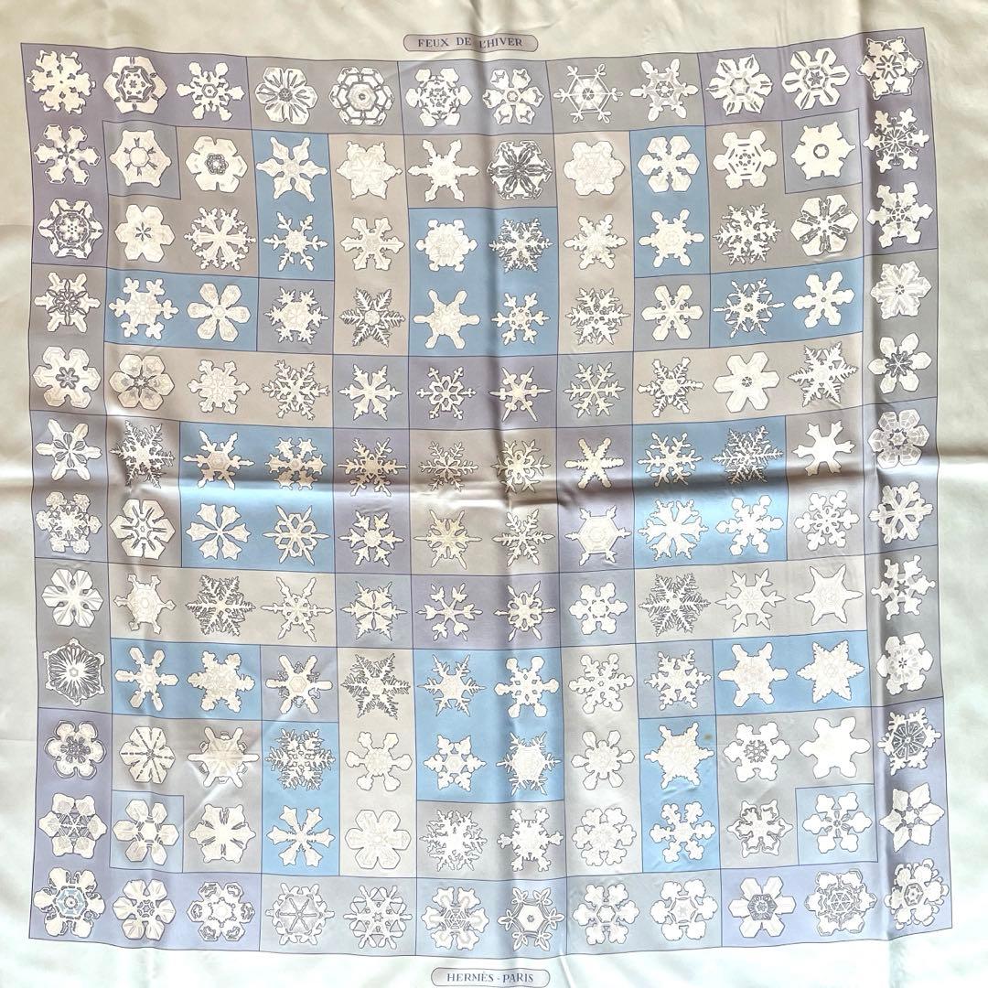 HERMES エルメス カレ90 FEUX DE LHIVER 冬の火 雪の結晶 - メルカリ