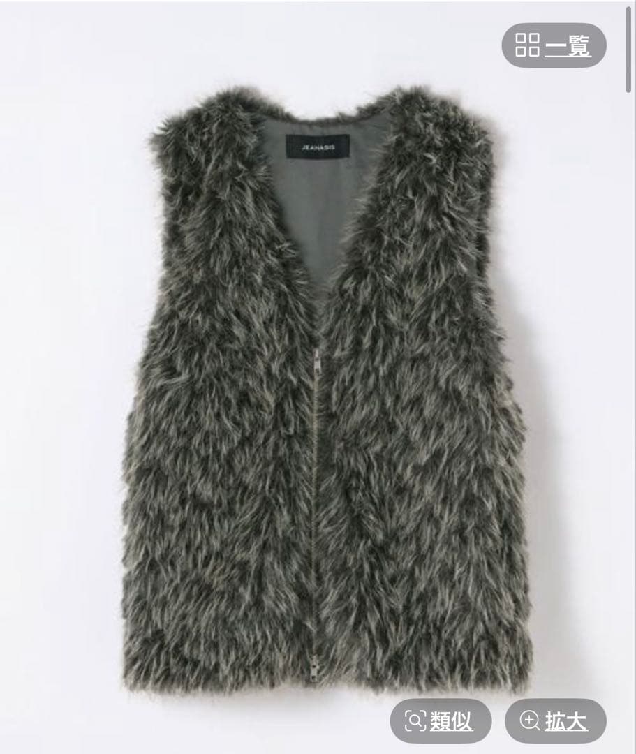 JEANASIS MIXカラーファーベスト グレー 完売品 完売品 ジーナシス MIXカラーファーベスト - メルカリ