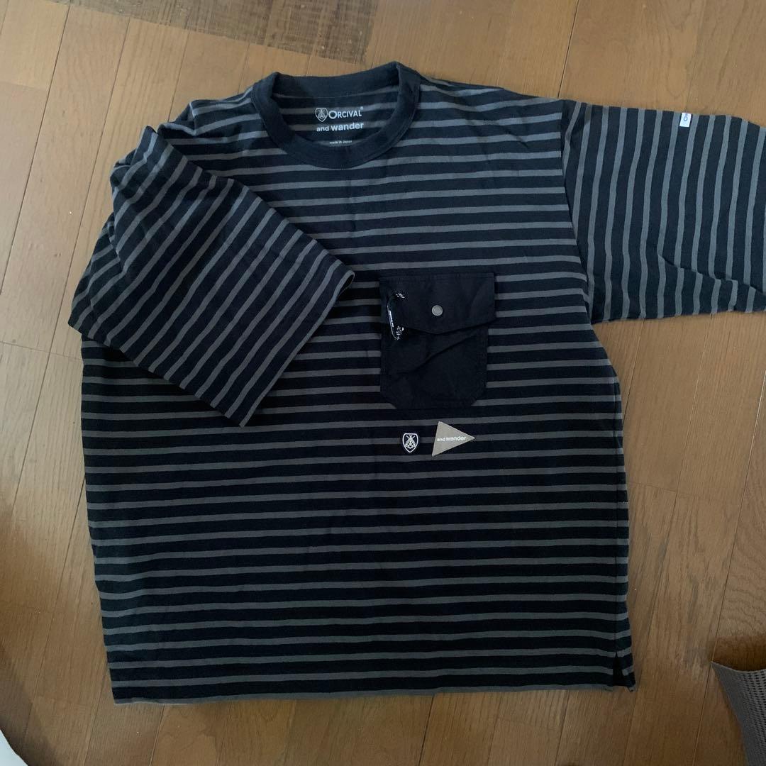 and wander アンドワンダー オーシバルH/S T バスクシャツ sundaymountain_a22-770