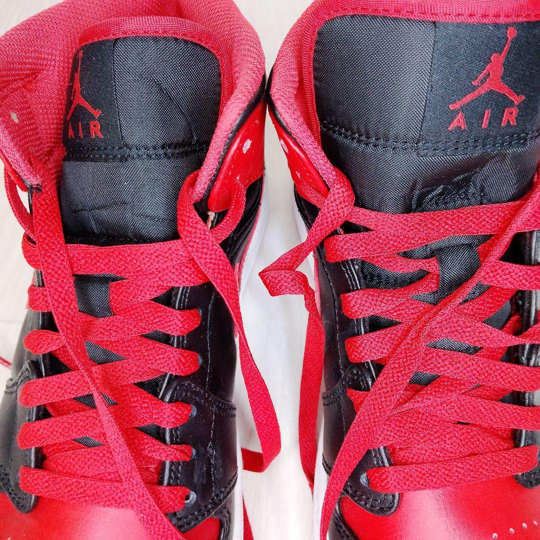 g*n様 ​ナイキ エアジョーダン1 ミッド ブレッド トゥ 26.5cm 赤