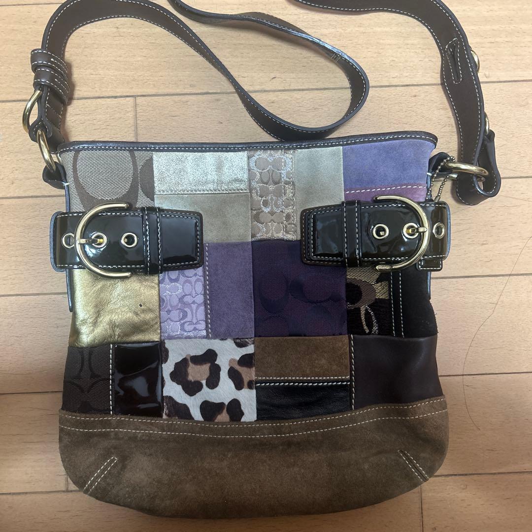 希少 COACH パッチワーク マルチ ショルダーバッグ ワンショルダー y2k