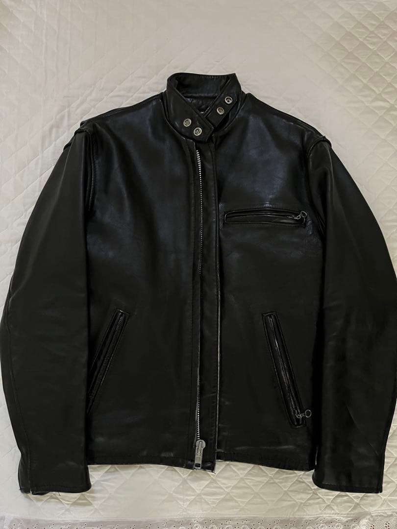 Schott《定番》シングルブラックライダースジャケット サイズ36
