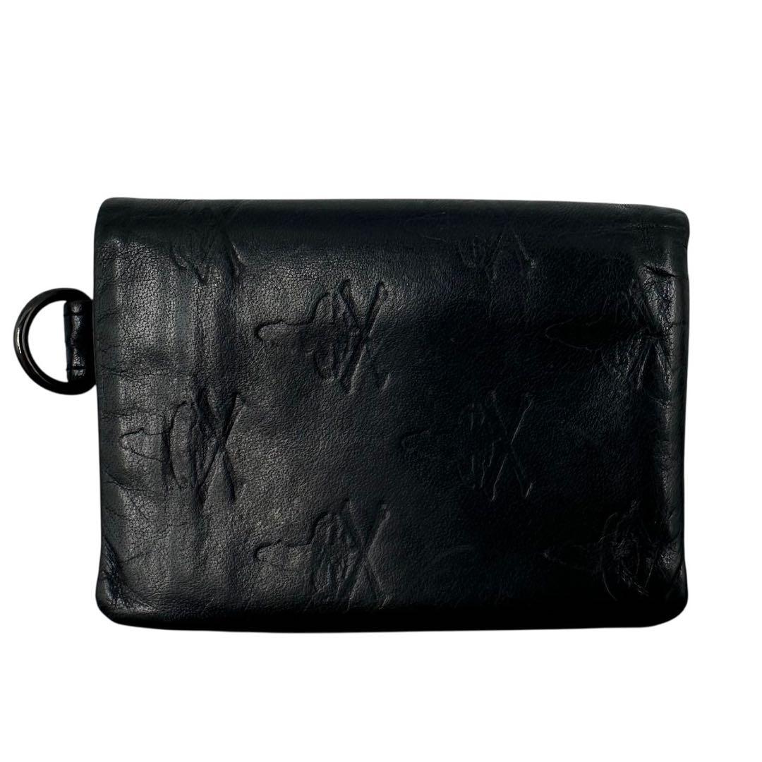 HYSTERIC GLAMOUR 二つ折り財布 エンボス Dリング レザー 黒 - メルカリ