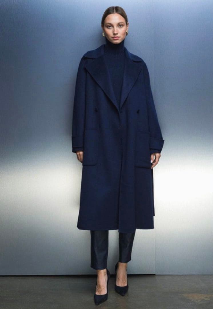 新品タグ付◇JOSEPH ダブルフェイスカシミヤコート38 シナモンカラー21