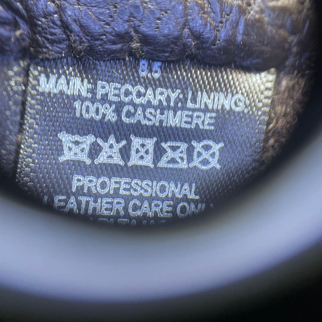 dunhill ダークブラウン レザー手袋 ペッカリー 裏カシミヤ 正規品 箱