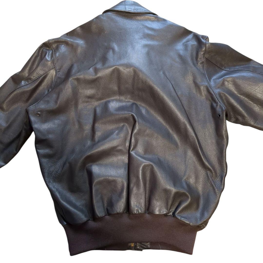 美品 USA製 L.L.Bean A-2タイプ レザージャケット ブラック XL