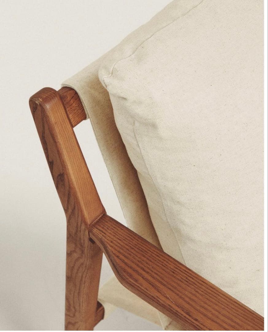 ZARA HOME ザラホーム デタッチャブルクッション ウッドアームチェア