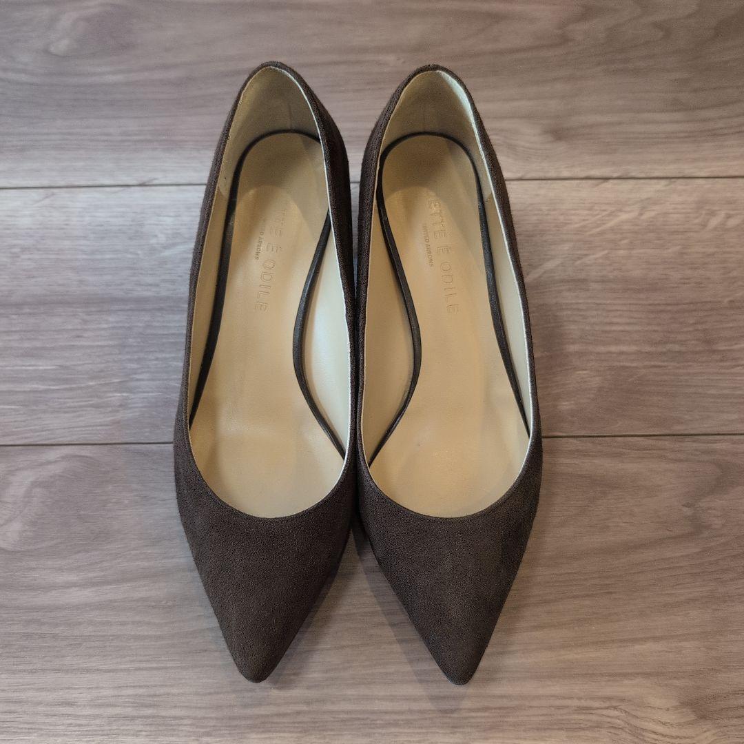 現行品/美品】オデットエオディールパンプス ブロックヒール ダーク