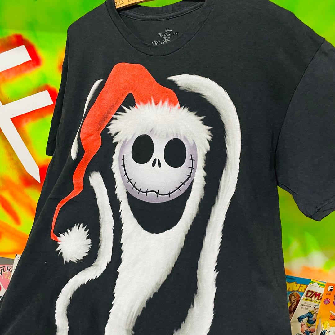 US古着】ナイトメアビフォアクリスマス ビッグデザイン ブラック T