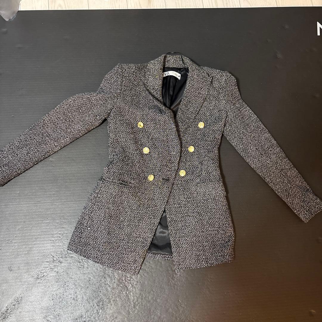 ZARA テーラードジャケット ダブルブレスト XS - メルカリ