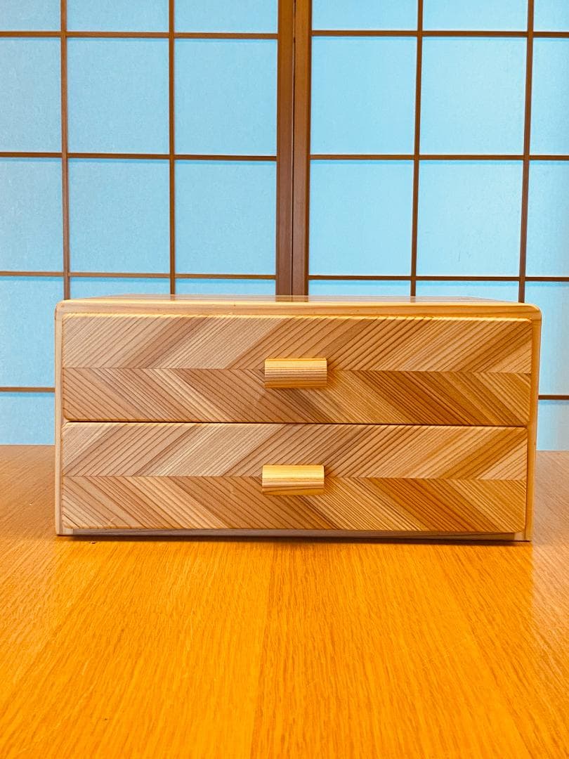 杉 矢羽模様の組子 小引き出し ※値下げしました！