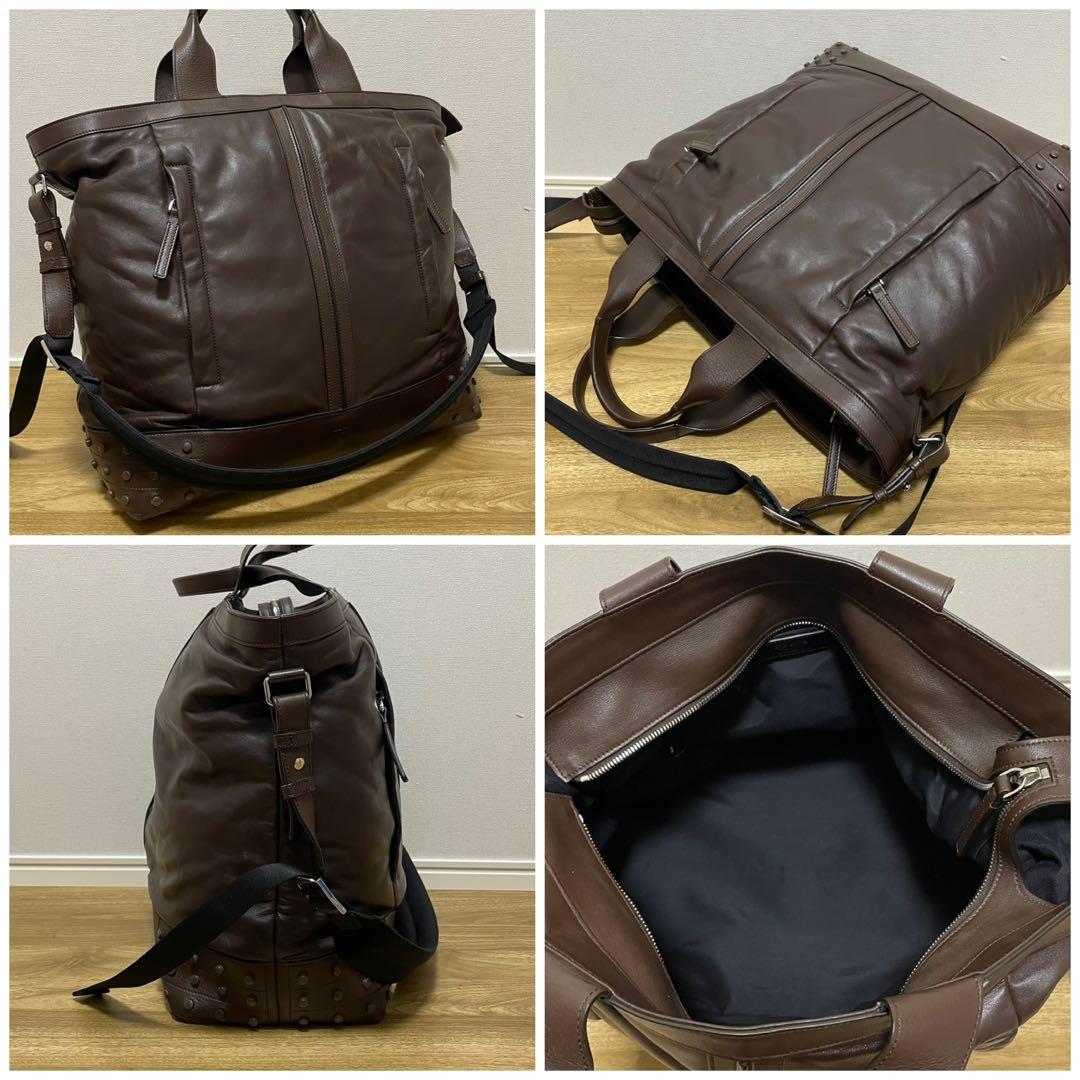 《美品》TOD’S （トッズ）レザー ハンドバッグ ダークブラウン