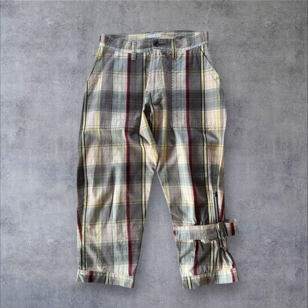 MILK BOYミルクボーイ チェックボンテージパンツ コットン ジップ