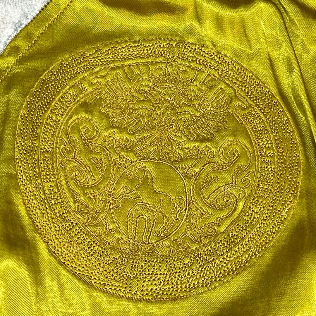 448 HOUSTONスカジャン リバーシブル仕様 蛇×ドクロ×観音 緑×黄 - メルカリ