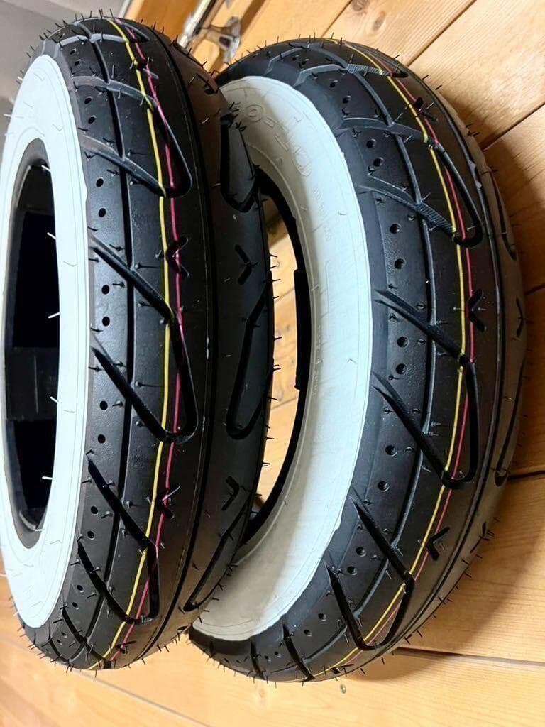 ホワイトリボンタイヤ2本セット 3.50-10 (ベスパ DAX シャリー