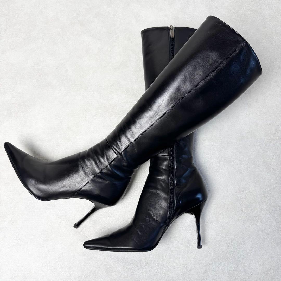 極美品】ピンキー＆ダイアン ロングブーツ 36.5 黒 リーガル製 本革