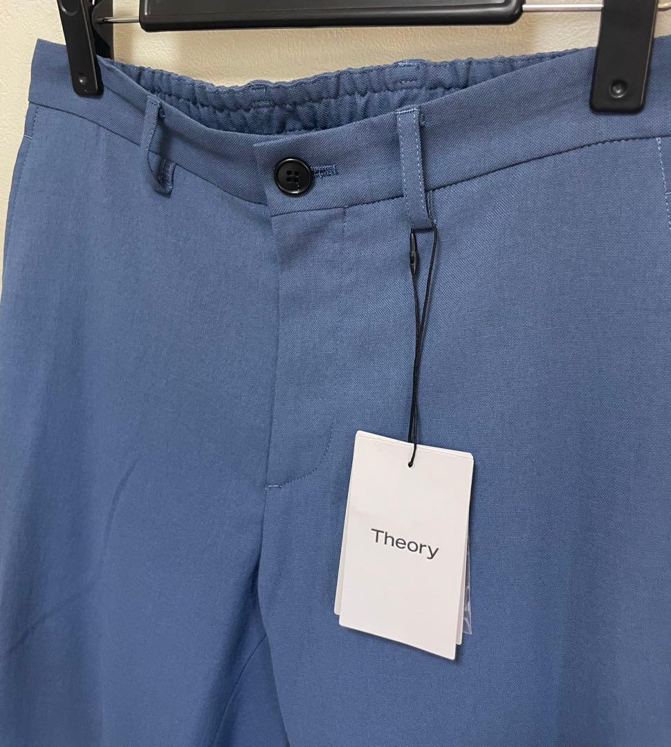 未使用タグ付き 2024春夏 Theoryパンツ麻混 ブルー 定価29,900円