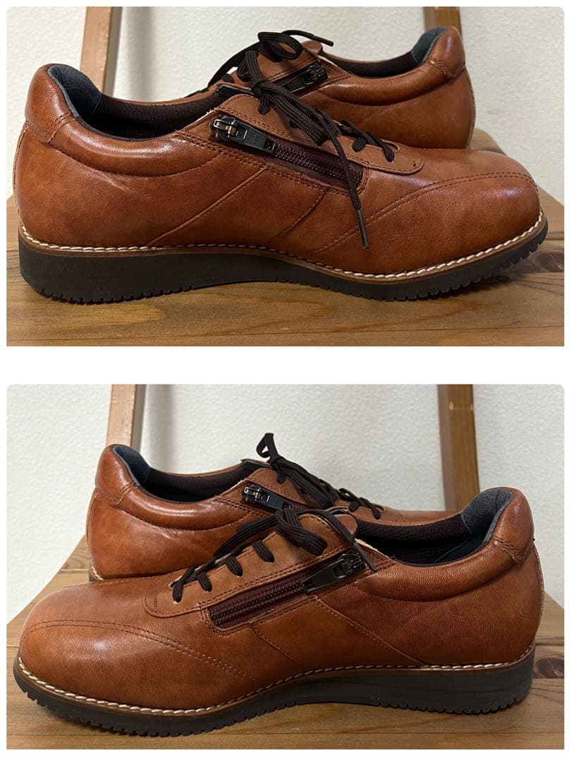 未使用✨アサヒ メディカル ウォーク　24.5cm ブラウン　レザースニーカー
