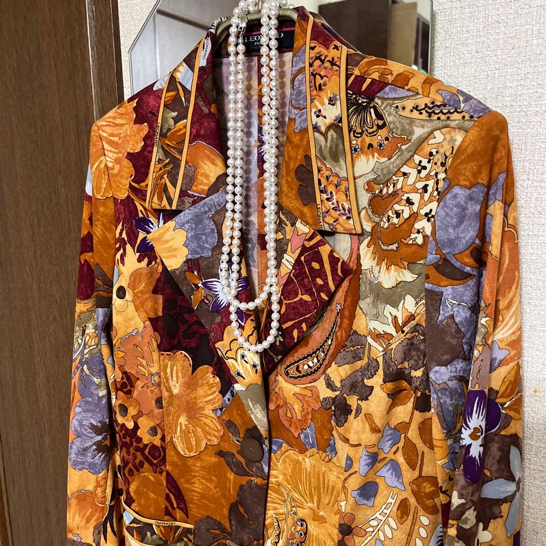 Jasmin様専用❣️LEONARD花柄テーラードジャケットM マルチカラー