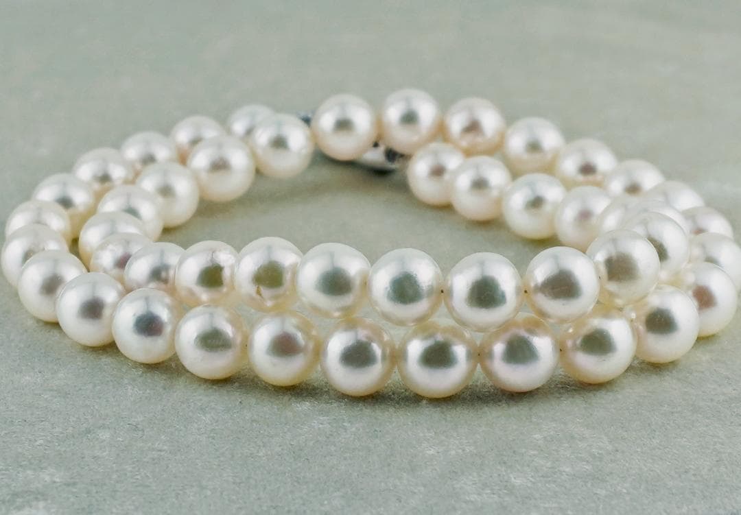 某有名百貨店卸!艶々ホワイトピンク『大粒あこや真珠』8.5㎜～9.0