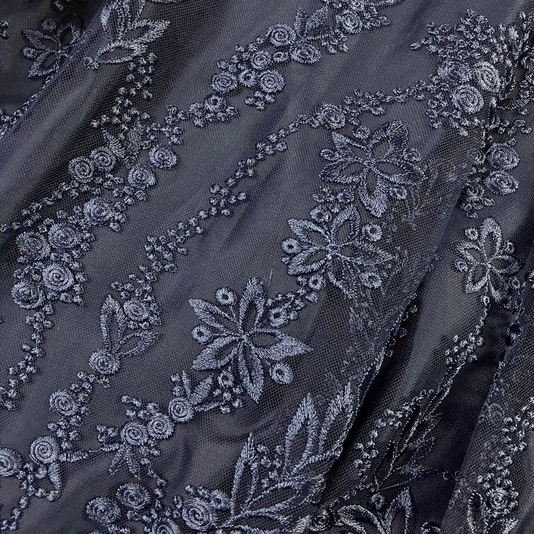 新品】ハレモード 総レースドレス 紺 LL 大きいサイズ ワンピース 結婚