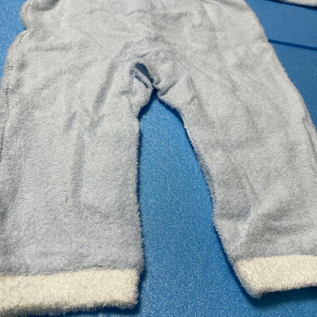 新品未使用familiar パイル地水色カバーオール＆ 靴下付き☆70