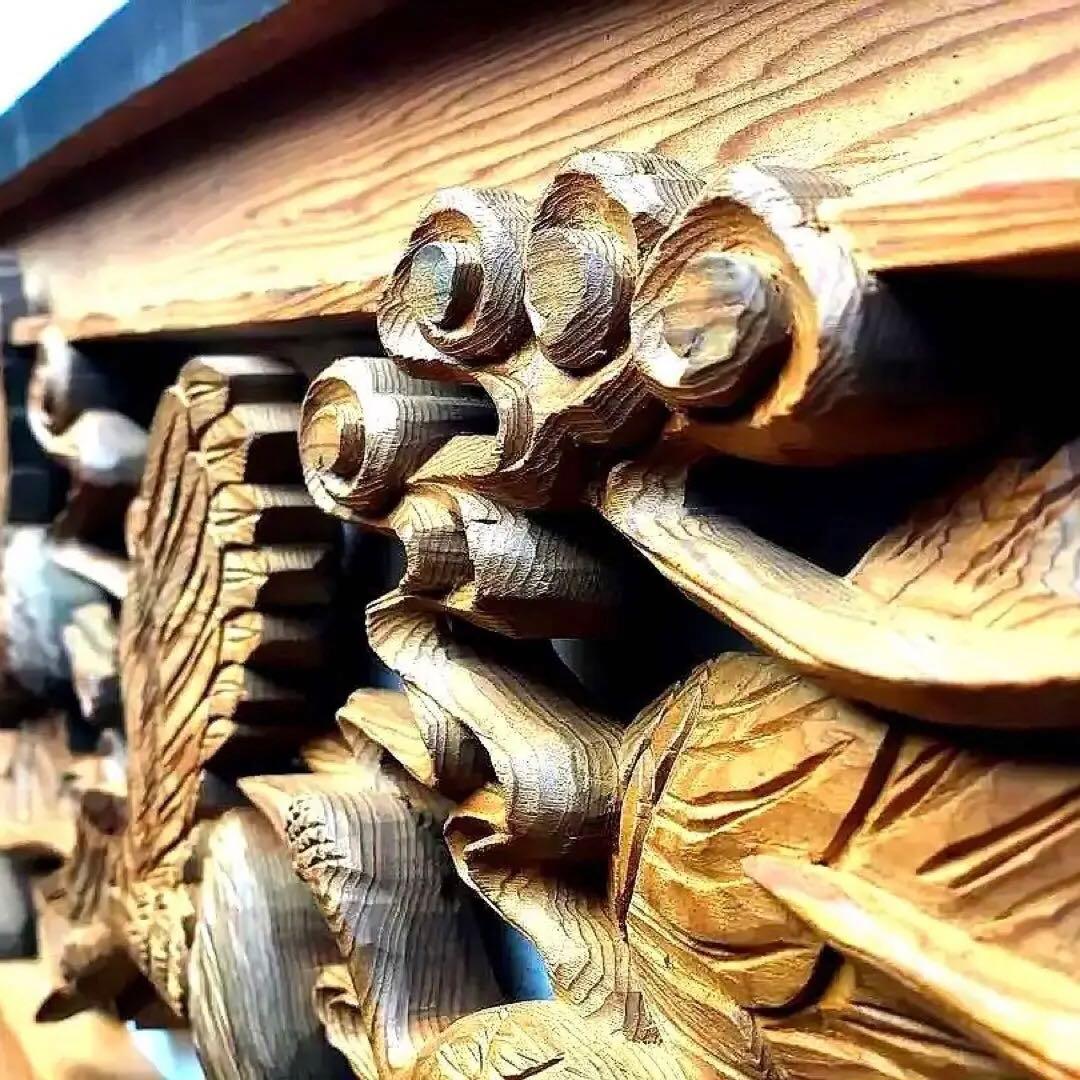 井波彫 特殊彫り 欄間】千羽鶴 木彫り 彫刻 - メルカリ