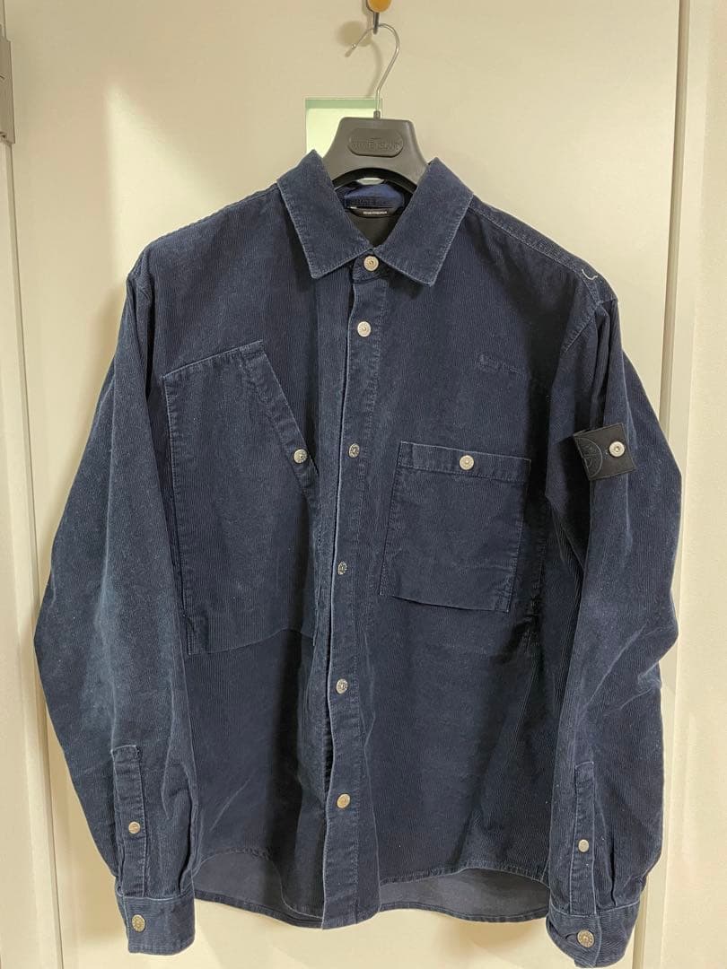 25aw STONE  オーバーシャツ リブディテール＆リンス加工 improves（インプローブス） 長袖シャツ メンズ デニム カラーデニム