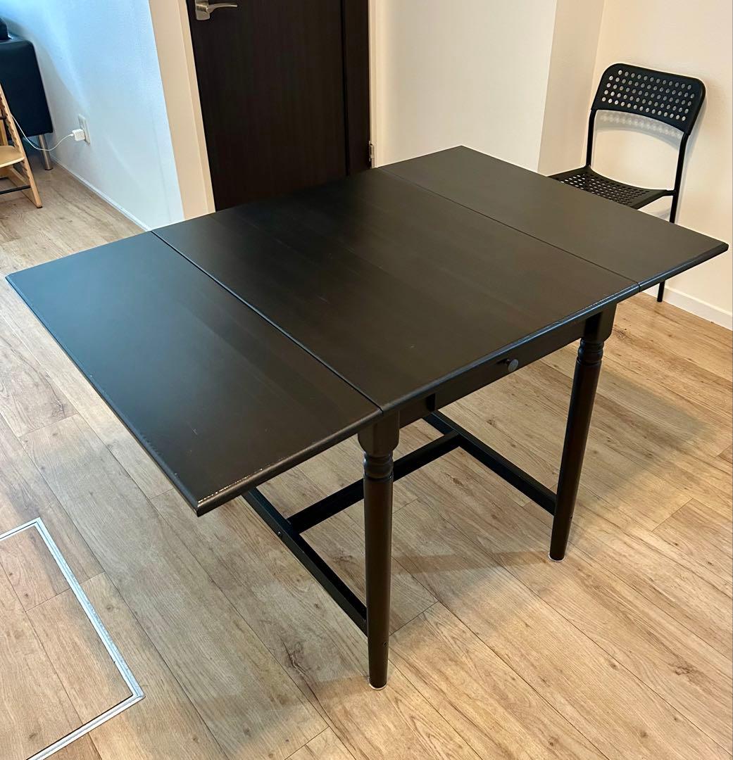 【希少】9/22〆IKEA INGATORP ダイニングテーブル　ブラック kku0679674ph147013s4.jpg
