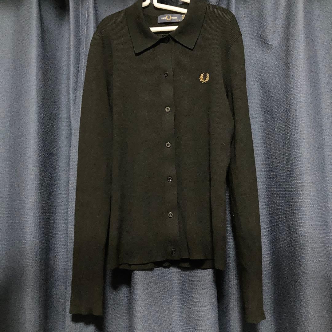 FRED PERRY 別注 ワンポイントロゴ刺繍 リブニットポロシャツ黒 セール】【VERY 1月号掲載】[FRED PERRY/フレッドペリー] 別注 ワン