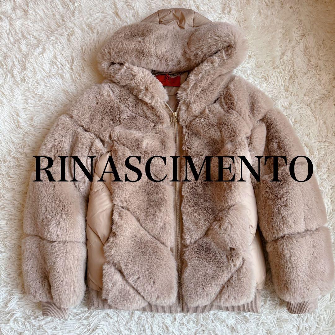 リナシメント ファー×キルティング切替 フーディコート S ベージュ ジャケット JUNOAH（ジュノア）の「ファー切替キルティングコート（その他アウター