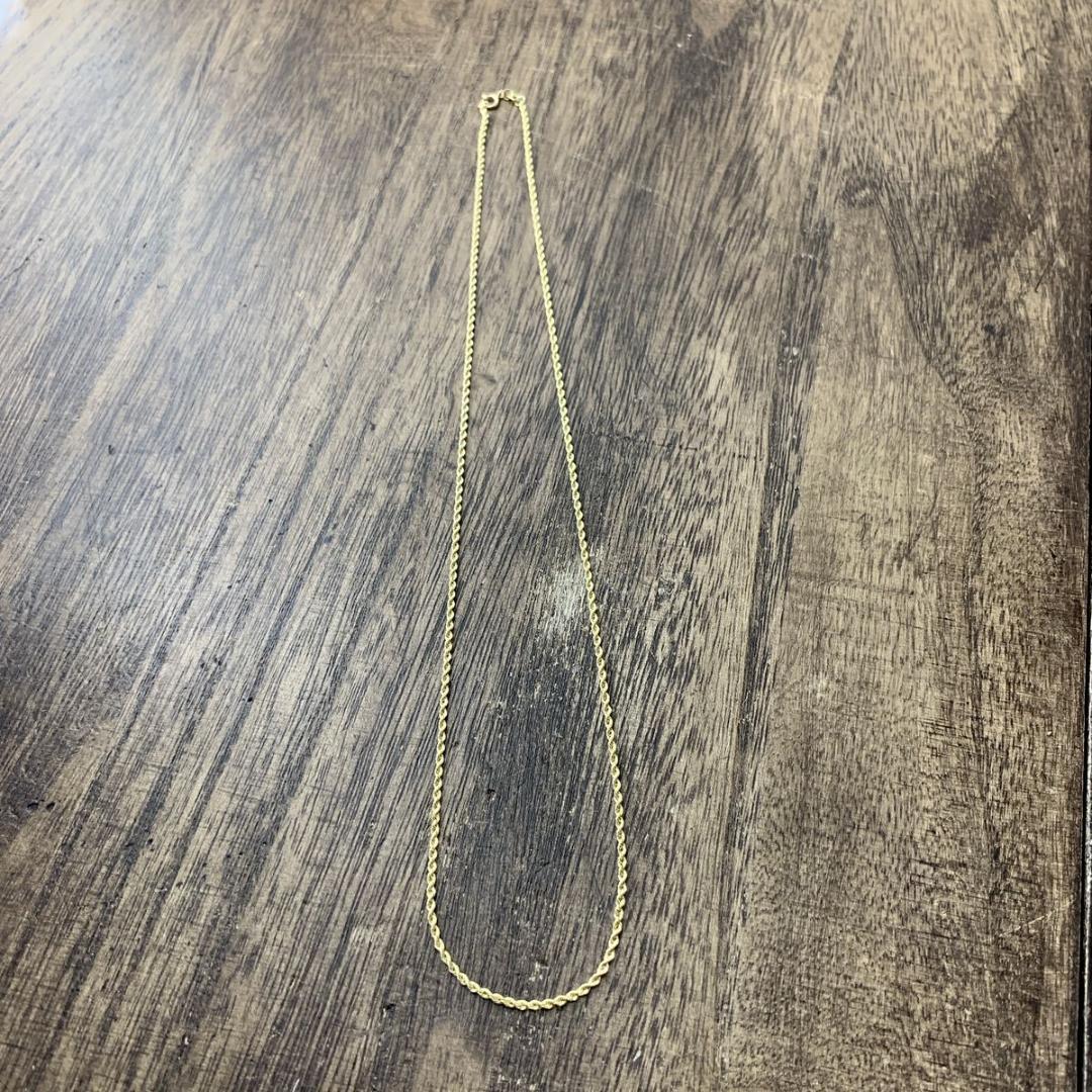 10k ロープチェーン ネックレス 50cm ゴールド 金無垢 1.5mm