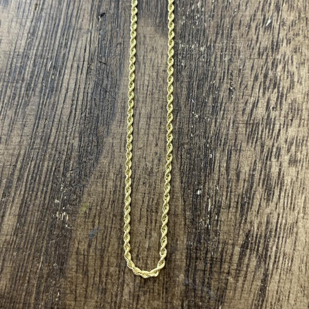 10k ロープチェーン ネックレス 50cm ゴールド 金無垢 1.5mm