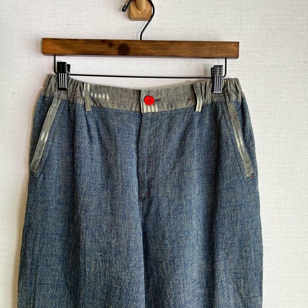 カスリラ ゆったり カジュアルパンツ 切替 ウエストゴム テーパード L