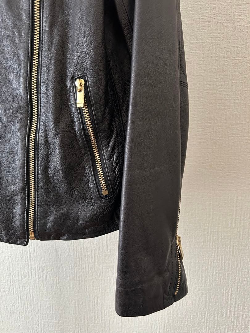 美品】ノーブル ブラック レザー ライダースジャケット サイズ38