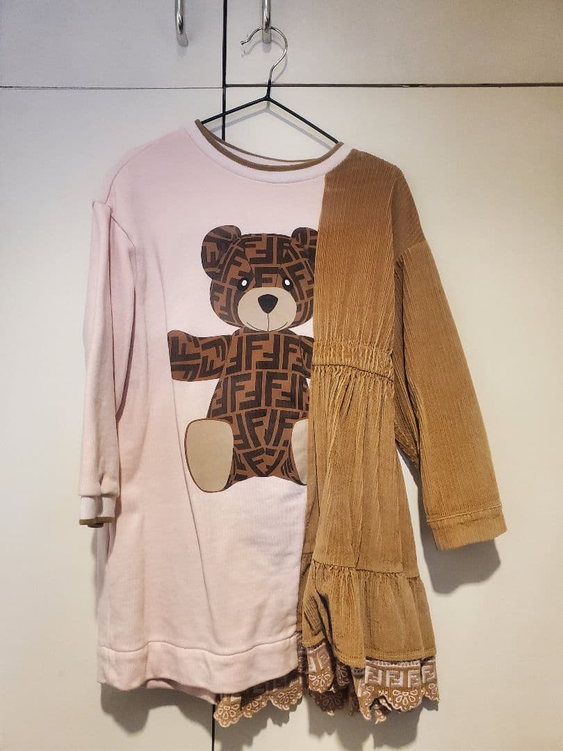 Fendi Kids ワンピース 4A クマプリント Fendi Kids ワンピース 4A クマプリント Fendi Kids ワンピース 4A