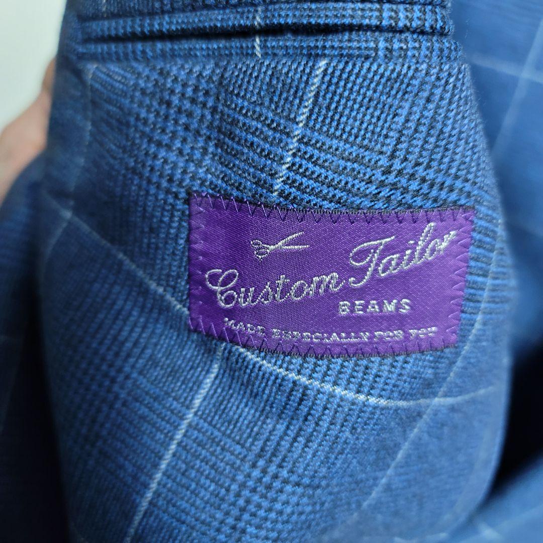 ビームスF ダブルジャケット ブルー グレンチェック サイズ48 - メルカリ