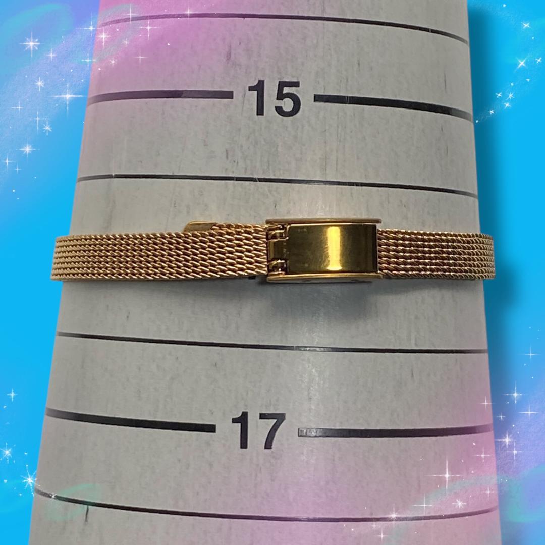 《美品 稼働品》 エテ レディース腕時計 トノー型 カットガラス クオーツ