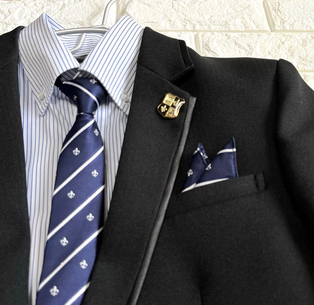 卒服 165㎝ 黒フォーマルスーツ、シャツ等《6点セット》男の子/卒業式/入学式