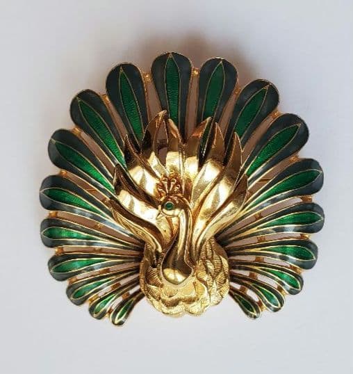 CINER サイナー ヴィンテージ ピーコック ビジュー ブローチ ジュエリー