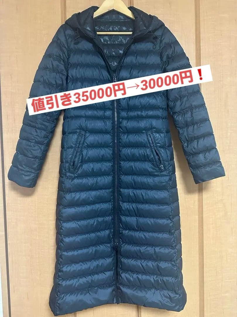 COACH ロングダウンジャケット フード付き　週末セール❗️ COACH（コーチ） 本物 フード付き ダウンコート ロングコート アウター